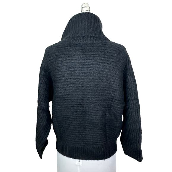 Leith Ribbed Turtle Neck Drop Shoulder Sweater Black Women Small NWT Boxy - Picture 6 of 8